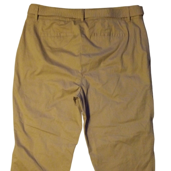 Chico's Lightweight Cotton Cropped Khakis Belted Waist Pockets Size 2.5 14 - Picture 5 of 9